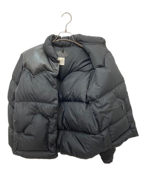 RockyMountainFeatherBed（ロッキーマウンテンフェザーベッド）RockyMountainFeatherBed (ロッキーマウンテンフェザーベッド) ヨークレザー切替ダウンジャケット ブラック サイズ:40の古着・服飾アイテム