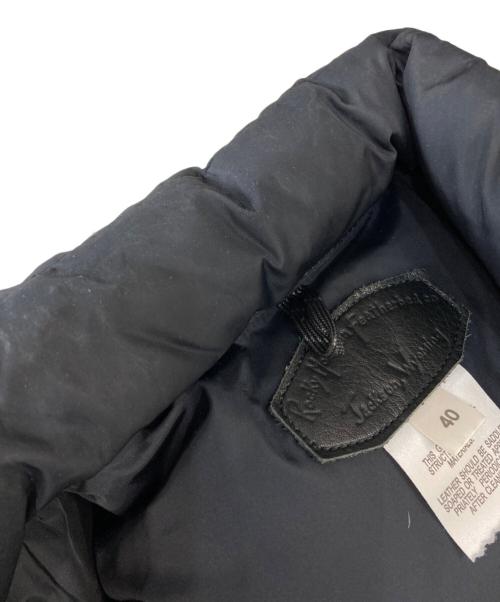 RockyMountainFeatherBed（ロッキーマウンテンフェザーベッド）RockyMountainFeatherBed (ロッキーマウンテンフェザーベッド) ヨークレザー切替ダウンジャケット ブラック サイズ:40の古着・服飾アイテム