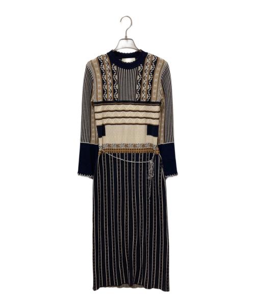 Mame Kurogouchi（マメクロゴウチ）mame kurogouchi (マメクロゴウチ) PEDICEL JACQUARD DRESS マルチカラー サイズ:1の古着・服飾アイテム