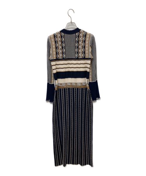 Mame Kurogouchi（マメクロゴウチ）mame kurogouchi (マメクロゴウチ) PEDICEL JACQUARD DRESS マルチカラー サイズ:1の古着・服飾アイテム