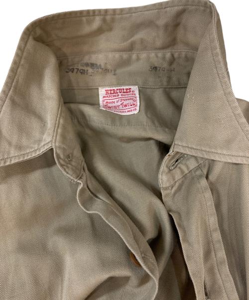 HERCULES（ヘラクレス）HERCULES (ヘラクレス) ロングスリーブシャツ カーキ サイズ:記載なしの為実寸参照の古着・服飾アイテム