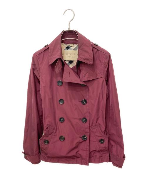 BURBERRY BRIT（バーバリーブリット）BURBERRY BRIT (バーバリーブリット) ショートトレンチコート パープル サイズ:UK6の古着・服飾アイテム
