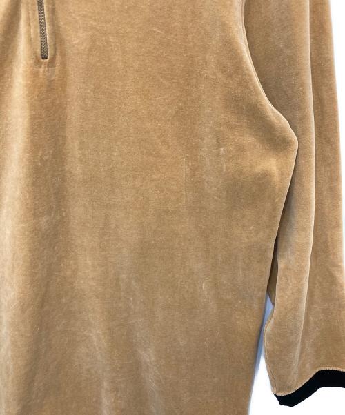 FENDI JEANS（フェンディ ジーンズ）FENDI jeans (フェンディ ジーンズ) ハーフジップベロアカットソー ブラウン サイズ:42の古着・服飾アイテム