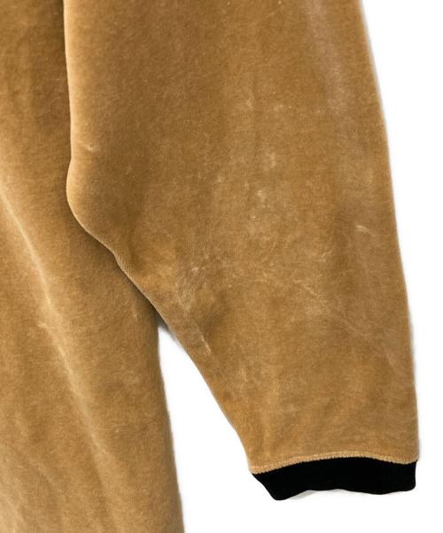 FENDI JEANS（フェンディ ジーンズ）FENDI jeans (フェンディ ジーンズ) ハーフジップベロアカットソー ブラウン サイズ:42の古着・服飾アイテム