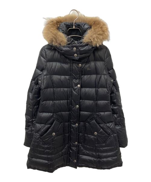 BURBERRY BLUE LABEL（バーバリー ブルー レーベル）BURBERRY BLUE LABEL (バーバリー ブルー レーベル) フーデッドダウンコート ブラック サイズ:38の古着・服飾アイテム