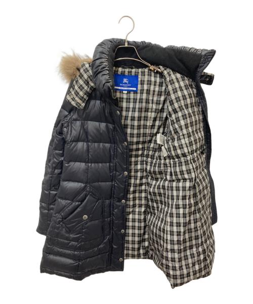 BURBERRY BLUE LABEL（バーバリー ブルー レーベル）BURBERRY BLUE LABEL (バーバリー ブルー レーベル) フーデッドダウンコート ブラック サイズ:38の古着・服飾アイテム