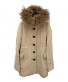 BURBERRY BLUE LABEL（バーバリー ブルー レーベル）の古着「フーデッドコーデュロイコート」｜ベージュ