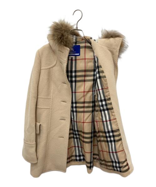 BURBERRY BLUE LABEL（バーバリー ブルー レーベル）BURBERRY BLUE LABEL (バーバリー ブルー レーベル) フーデッドコーデュロイコート ベージュ サイズ:38の古着・服飾アイテム