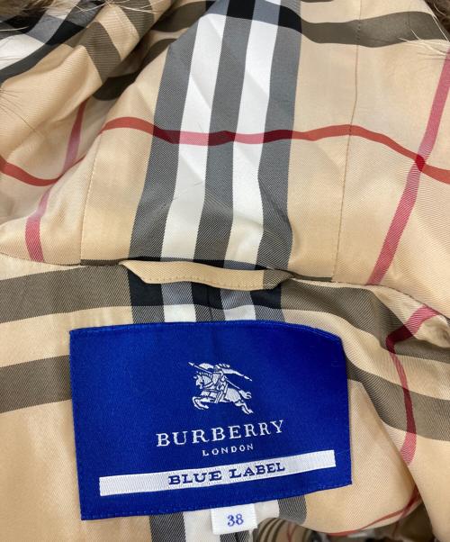 BURBERRY BLUE LABEL（バーバリー ブルー レーベル）BURBERRY BLUE LABEL (バーバリー ブルー レーベル) フーデッドコーデュロイコート ベージュ サイズ:38の古着・服飾アイテム