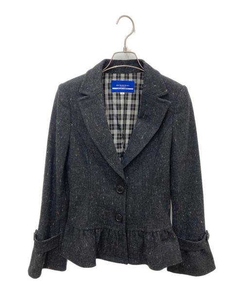 BURBERRY BLUE LABEL（バーバリー ブルー レーベル）BURBERRY BLUE LABEL (バーバリー ブルー レーベル) ペプラム2Bジャケット ブラック サイズ:38の古着・服飾アイテム