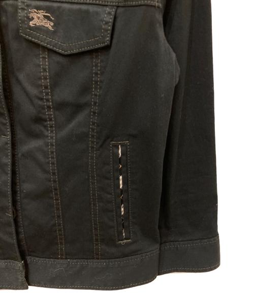 BURBERRY BLUE LABEL（バーバリー ブルー レーベル）BURBERRY BLUE LABEL (バーバリー ブルー レーベル) ロゴ刺繍ノーカラージャケット ブラック サイズ:38の古着・服飾アイテム