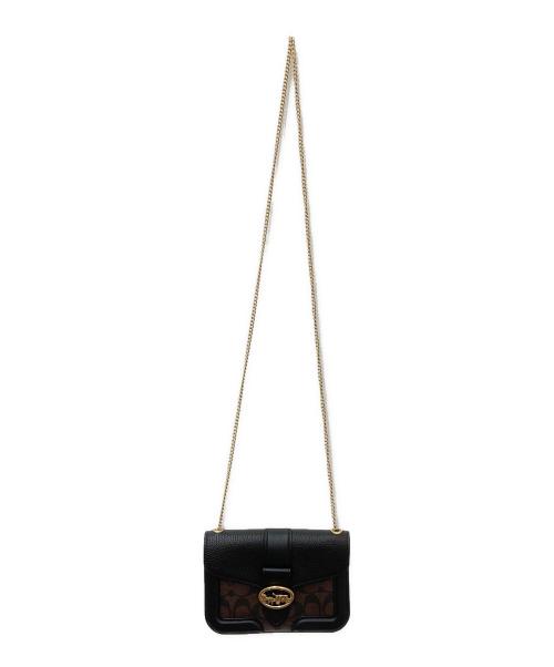 COACH（コーチ）COACH (コーチ) ジョージー クロスボディ シグネチャーウォレット ブラウンの古着・服飾アイテム