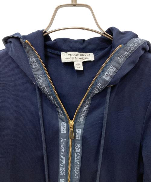 Americana（アメリカーナ）Americana (アメリカーナ) L'appartement (アパルトモン) ジップパーカー ネイビー サイズ:Freeの古着・服飾アイテム