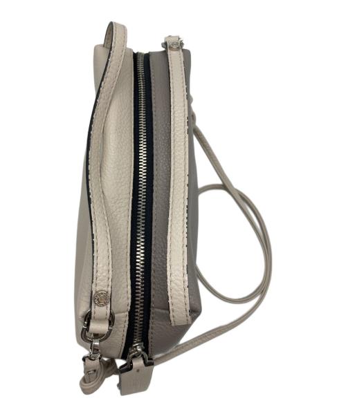 GIANNI CHIARINI（ジャンニ キアリーニ）GIANNI CHIARINI (ジャンニ キアリーニ) バイカラーレザーショルダーバッグ ベージュの古着・服飾アイテム