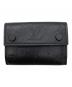 LOUIS VUITTON（ルイ ヴィトン）の古着「ディスカバリー コンパクトウォレット　モノグラムシャドウ」｜ブラック