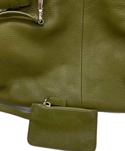 PRADA（プラダ）PRADA (プラダ) レザートートバッグ グリーンの古着・服飾アイテム