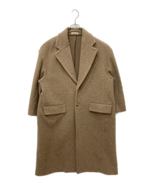 Couture d'adam（クチュールドアダム）Couture d'adam (クチュールドアダム) ヘリンボーン チェスターコート ブラウン サイズ:38の古着・服飾アイテム