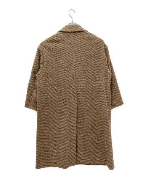 Couture d'adam（クチュールドアダム）Couture d'adam (クチュールドアダム) ヘリンボーン チェスターコート ブラウン サイズ:38の古着・服飾アイテム