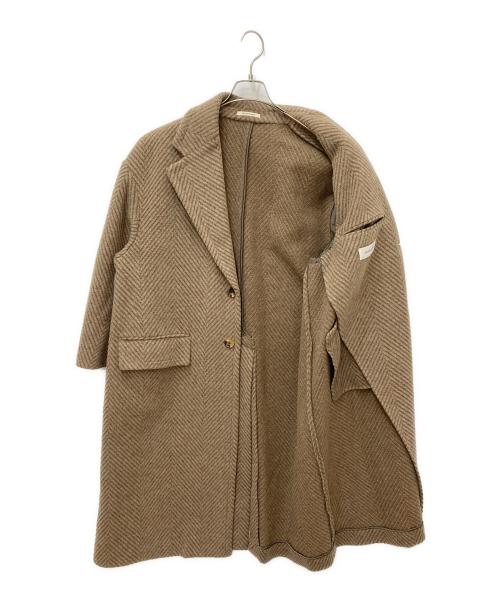 Couture d'adam（クチュールドアダム）Couture d'adam (クチュールドアダム) ヘリンボーン チェスターコート ブラウン サイズ:38の古着・服飾アイテム