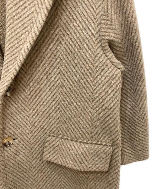 Couture d'adam（クチュールドアダム）Couture d'adam (クチュールドアダム) ヘリンボーン チェスターコート ブラウン サイズ:38の古着・服飾アイテム