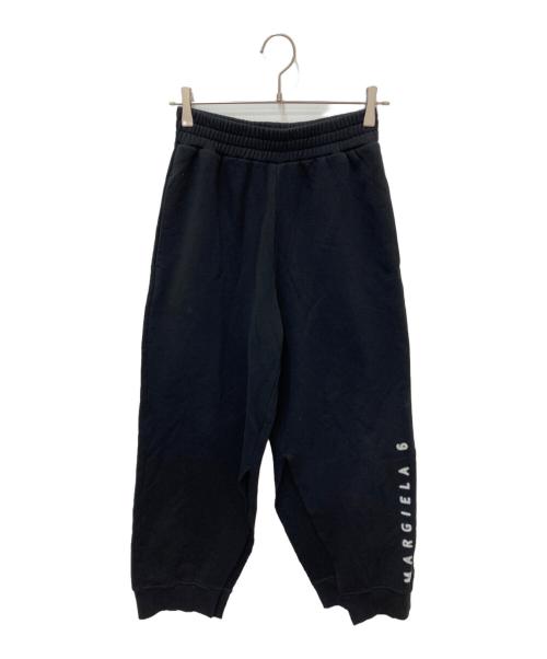 MM6 Maison Margiela（エムエムシックスメゾンマルジェラ）MM6 Maison Margiela (エムエムシックスメゾンマルジェラ) MARGIELA LOGO PRINTED SWEATPANTS ブラック サイズ:XSの古着・服飾アイテム