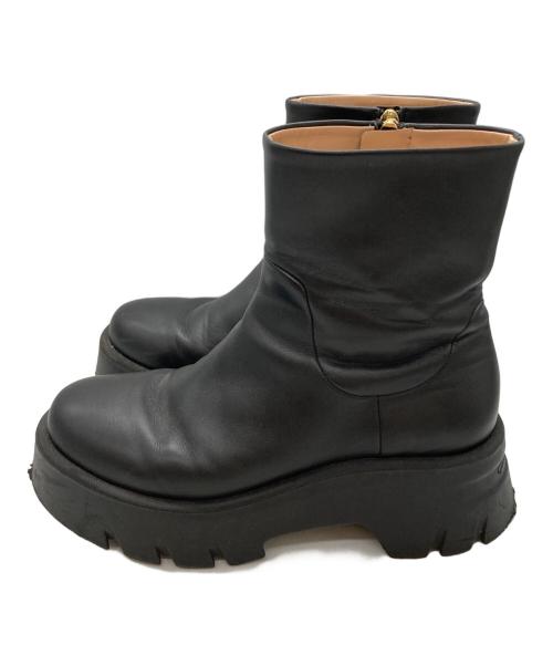 Gianvito Rossi（ジャンヴィト ロッシ）Gianvito Rossi (ジャンヴィト ロッシ) アンクルブーツ MONTEY ブラック サイズ:37の古着・服飾アイテム