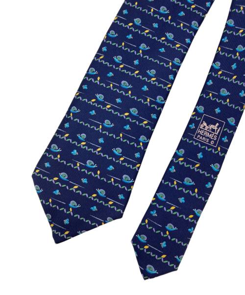 HERMES（エルメス）HERMES (エルメス) ネクタイ ネイビー サイズ:記載なしの為実寸参照の古着・服飾アイテム