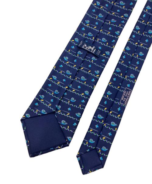 HERMES（エルメス）HERMES (エルメス) ネクタイ ネイビー サイズ:記載なしの為実寸参照の古着・服飾アイテム