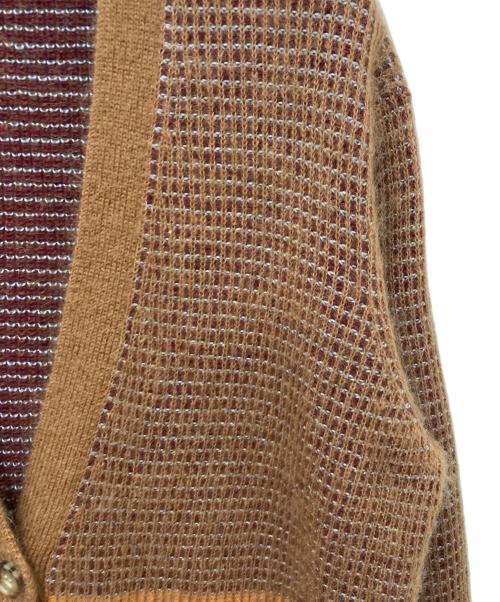 BURBERRY（バーバリー）BURBERRY (バーバリー) シルクモヘア混ニットカーディガン ブラウン サイズ:Sの古着・服飾アイテム