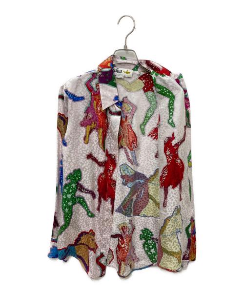STELLA McCARTNEY（ステラマッカートニー）STELLA McCARTNEY (ステラマッカートニー) THE BEATLES (ビートルズ) 総柄シャツ パープル サイズ:36の古着・服飾アイテム
