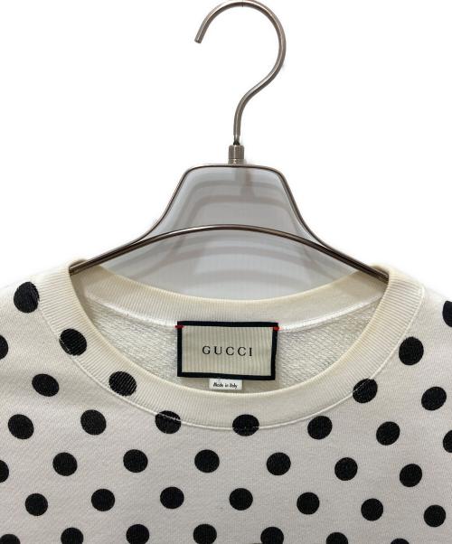GUCCI（グッチ）GUCCI (グッチ) 水玉模様クルーネックスウェット ホワイト サイズ:XSの古着・服飾アイテム