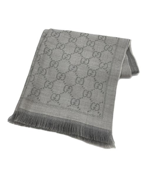 GUCCI（グッチ）GUCCI (グッチ) GGウールストール グレーの古着・服飾アイテム