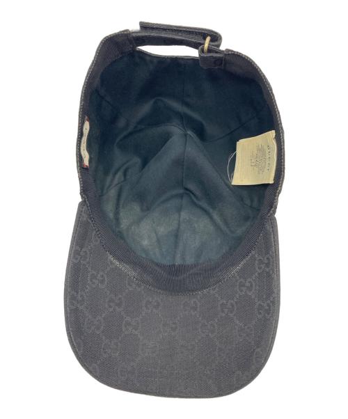 GUCCI（グッチ）GUCCI (グッチ) GGキャンバス ベースボールキャップ ブラックの古着・服飾アイテム