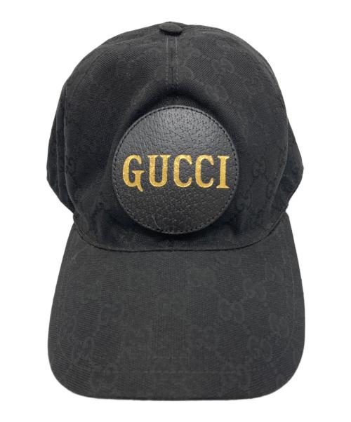 GUCCI（グッチ）GUCCI (グッチ) GGキャンバス ベースボールキャップ ブラックの古着・服飾アイテム