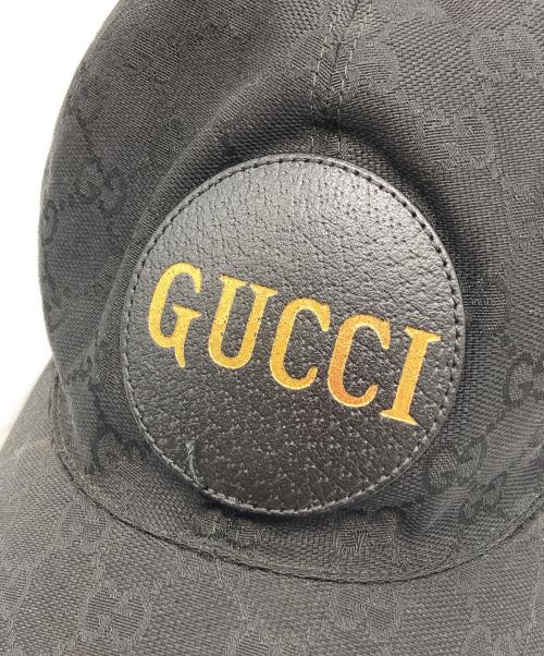 GUCCI（グッチ）GUCCI (グッチ) GGキャンバス ベースボールキャップ ブラックの古着・服飾アイテム