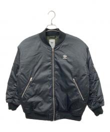 adidas（アディダス）の古着「W LONG BOMBER JACKET　ダブルロングボンバージャケット」｜ブラック