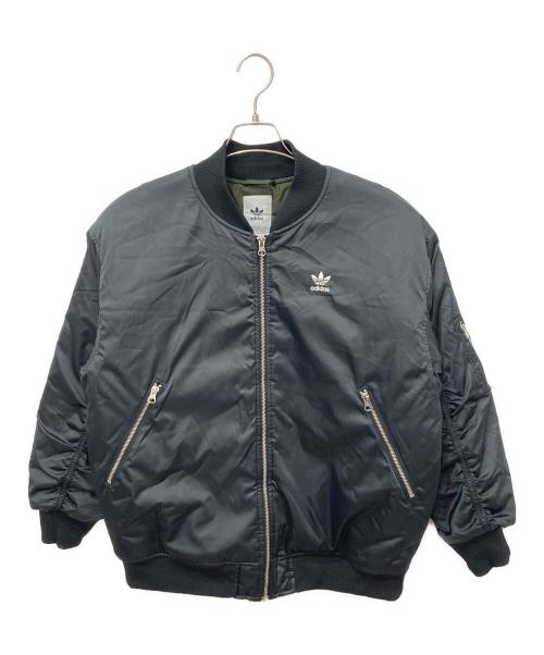 adidas（アディダス）adidas (アディダス) W LONG BOMBER JACKET　ダブルロングボンバージャケット ブラック サイズ:Lの古着・服飾アイテム
