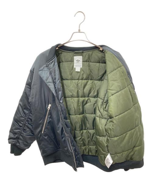 adidas（アディダス）adidas (アディダス) W LONG BOMBER JACKET　ダブルロングボンバージャケット ブラック サイズ:Lの古着・服飾アイテム