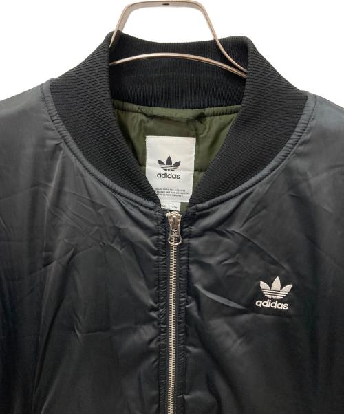 adidas（アディダス）adidas (アディダス) W LONG BOMBER JACKET　ダブルロングボンバージャケット ブラック サイズ:Lの古着・服飾アイテム