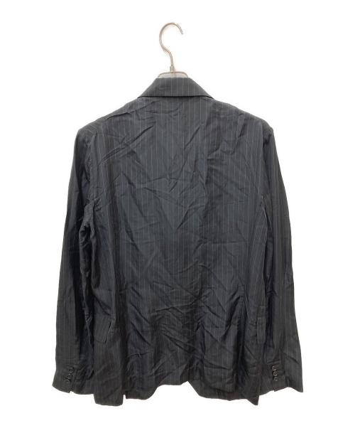 BLACK COMME des GARCONS（ブラックコムデギャルソン）BLACK COMME des GARCONS (ブラックコムデギャルソン) ストライプテーラードジャケット ブラック サイズ:Lの古着・服飾アイテム