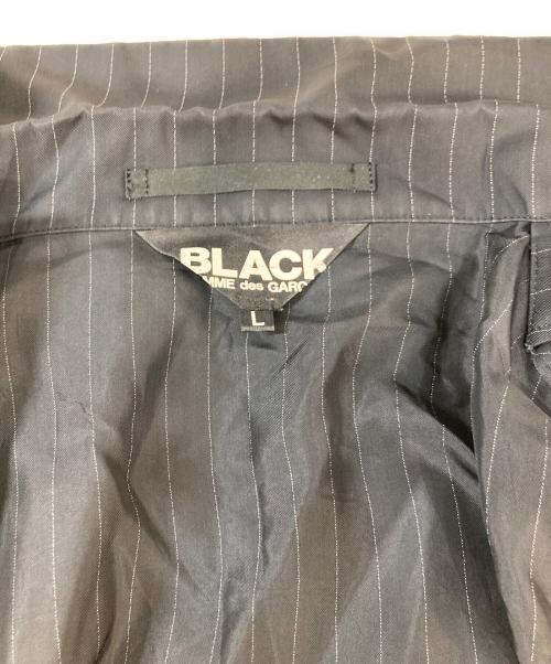 BLACK COMME des GARCONS（ブラックコムデギャルソン）BLACK COMME des GARCONS (ブラックコムデギャルソン) ストライプテーラードジャケット ブラック サイズ:Lの古着・服飾アイテム