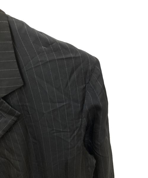 BLACK COMME des GARCONS（ブラックコムデギャルソン）BLACK COMME des GARCONS (ブラックコムデギャルソン) ストライプテーラードジャケット ブラック サイズ:Lの古着・服飾アイテム
