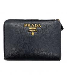 PRADA（プラダ）の古着「2つ折り財布」｜ブラック