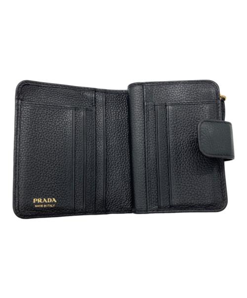 PRADA（プラダ）PRADA (プラダ) 2つ折り財布 ブラックの古着・服飾アイテム