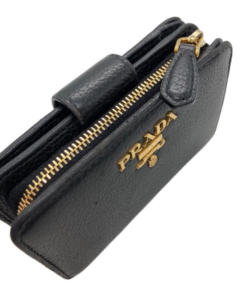 PRADA（プラダ）PRADA (プラダ) 2つ折り財布 ブラックの古着・服飾アイテム