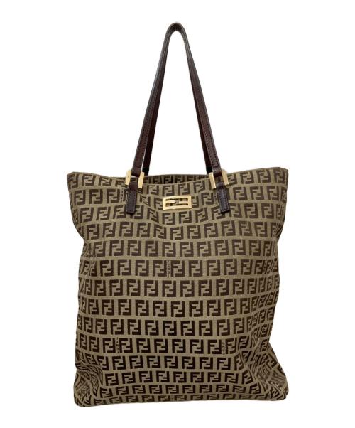 FENDI（フェンディ）FENDI (フェンディ) ズッキーノハンドバッグ ブラウンの古着・服飾アイテム