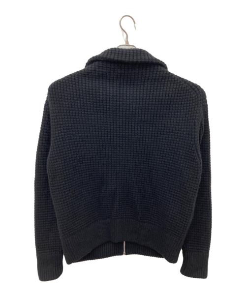 The CLASIK（ザ クラシック）The CLASIK (ザ クラシック) WOOL CASHMERE WAFFLEZIP STAND CARDIGAN ドライバーズニット ブラック サイズ:46の古着・服飾アイテム