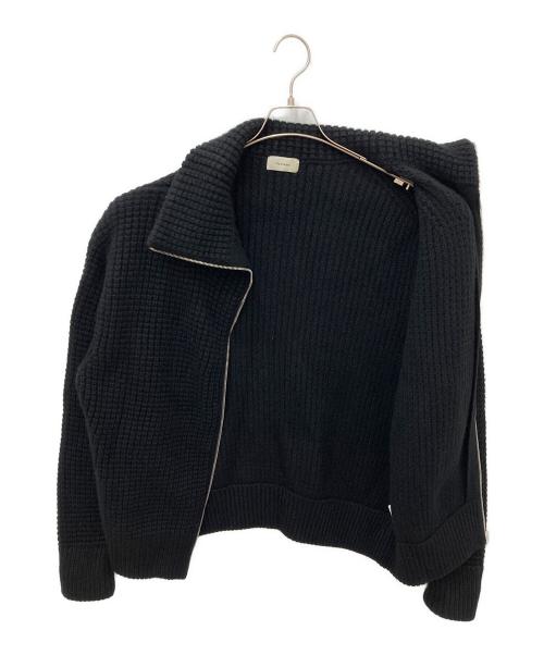 The CLASIK（ザ クラシック）The CLASIK (ザ クラシック) WOOL CASHMERE WAFFLEZIP STAND CARDIGAN ドライバーズニット ブラック サイズ:46の古着・服飾アイテム