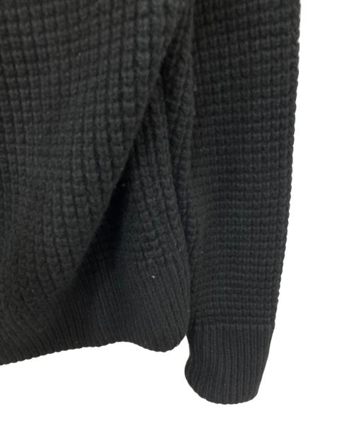 The CLASIK（ザ クラシック）The CLASIK (ザ クラシック) WOOL CASHMERE WAFFLEZIP STAND CARDIGAN ドライバーズニット ブラック サイズ:46の古着・服飾アイテム