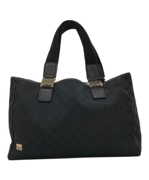 GUCCI（グッチ）GUCCI (グッチ) GGキャンバスハンドバッグ ブラックの古着・服飾アイテム